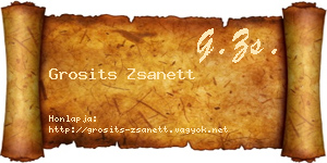 Grosits Zsanett névjegykártya